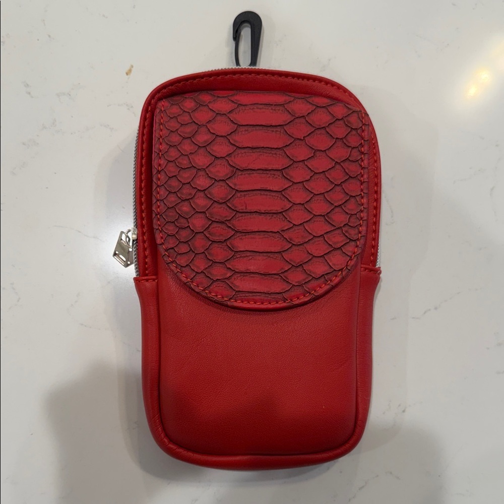 Red cell phone wallet pouch belt loop bag